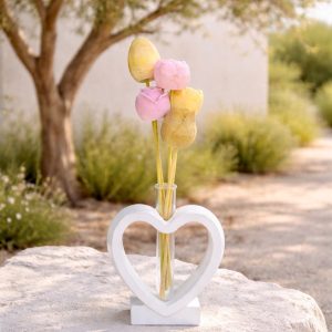Soliflore coeur pour fleur en cire ou fleur fraîche (vendu vide)